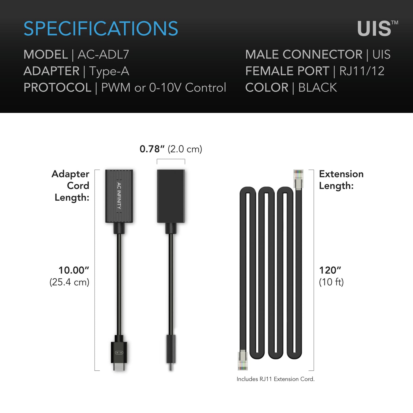 AC Infinity UIS Lighting Adapter Type-A